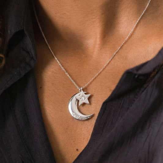 Cherish To The Moon & Back Necklace | 925 Sterling Silver