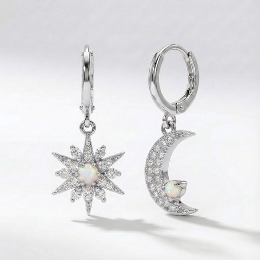 Esmae Moon & Star Earrings | 925 Silver Plated