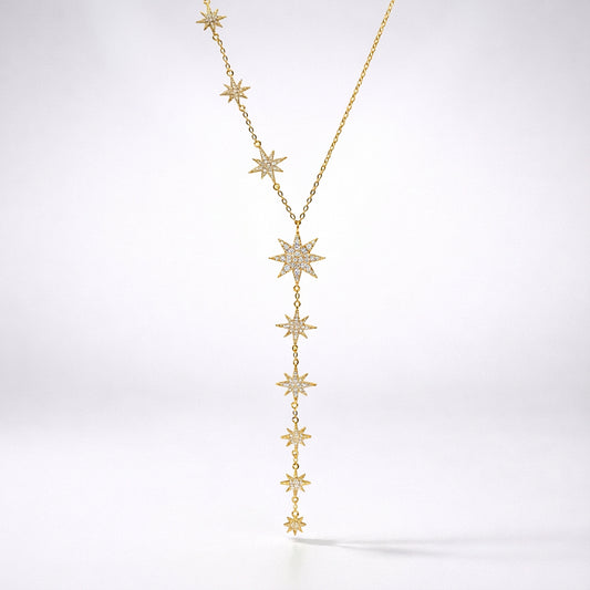 Juliet Star Burst Y Drop Necklace | 18K Gold Plated