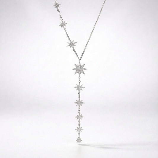 Juliet Star Burst Y Drop Necklace | 925 Sterling Silver