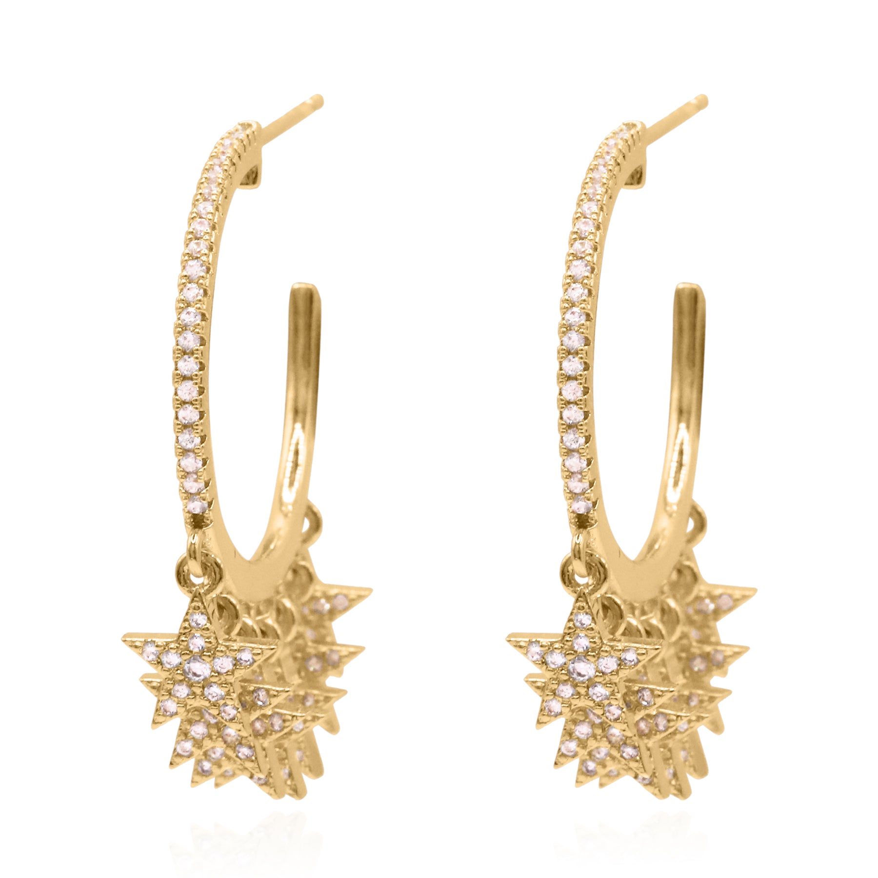 Lyra Star Hoop Earrings 18ct Gold Plated Luna Charles