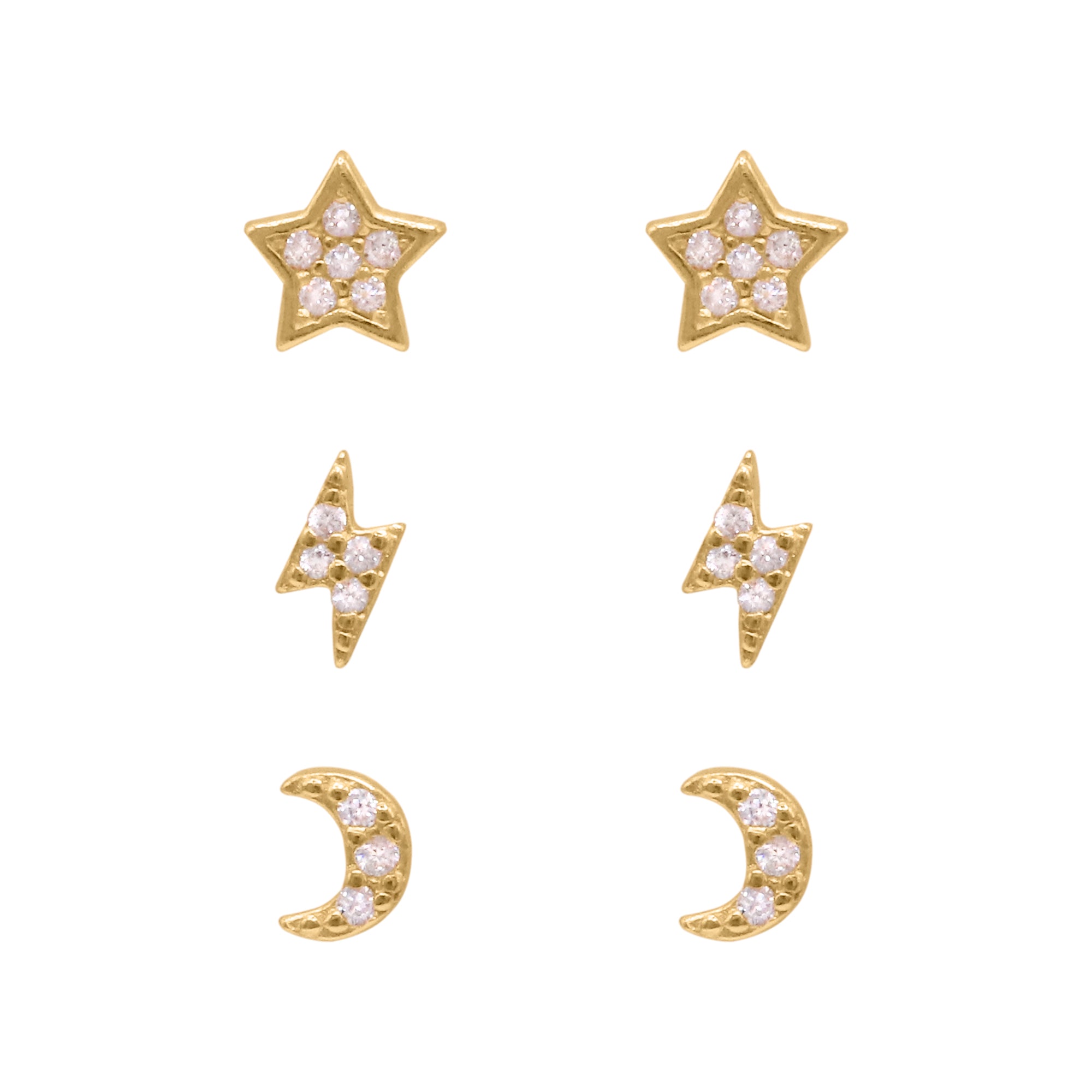 Star and moon earrings on sale gold