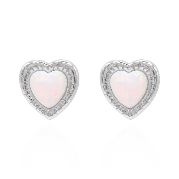 Suki Opal Heart Studs | 925 Sterling Silver