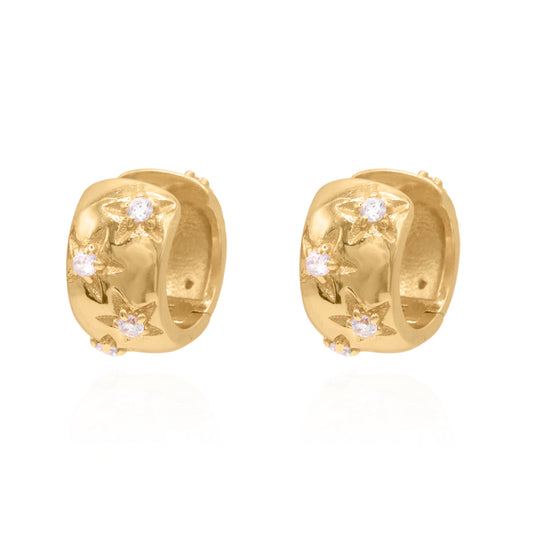 Thea Chunky Star Huggie Earrings | 18K Gold Plated