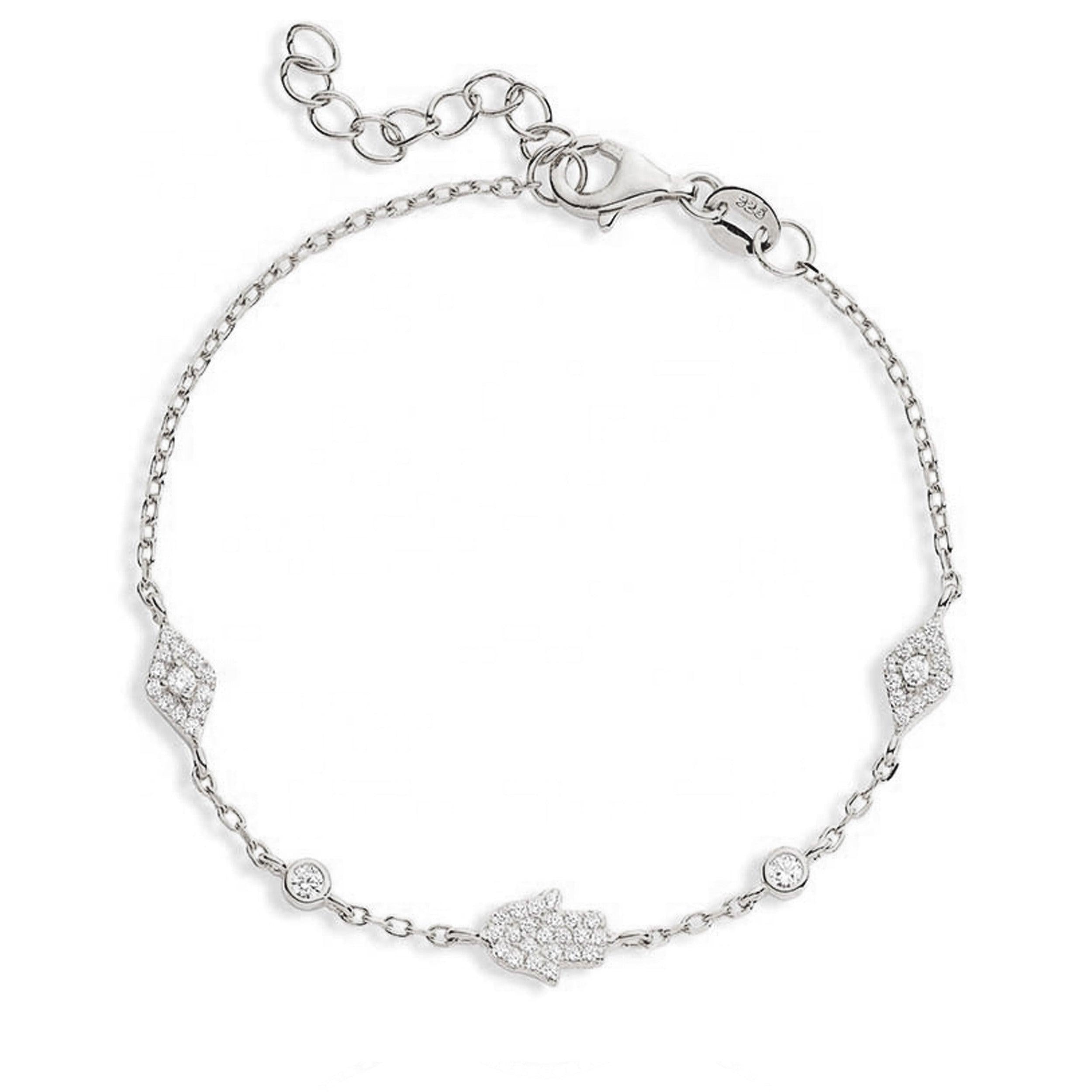 Eina Hamsa Hand & Evil Eye Bracelet | 925 Sterling Silver | Luna