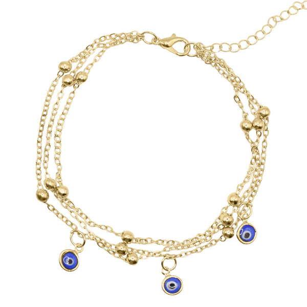 Sevda Evil Eye Chain Anklet | 18K Gold Plated - Luna Charles | anklet, chain, charm, evil eye, gold, Jewellery, summer | 