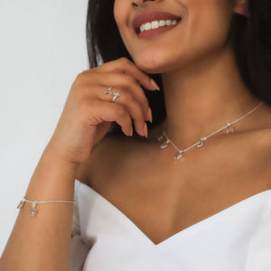 Isla Rose Quartz Moon & Star Ring | 925 Sterling Silver