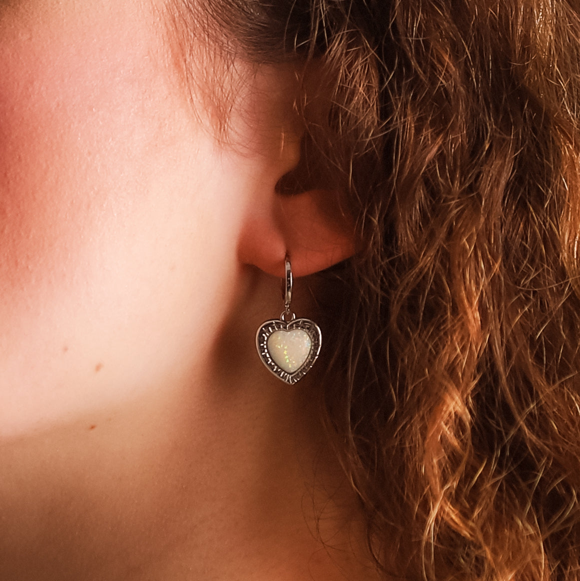 Opal Heart Earring Gift Set | Huggie Hoops & Stud Earrings | 925 Sterling Silver