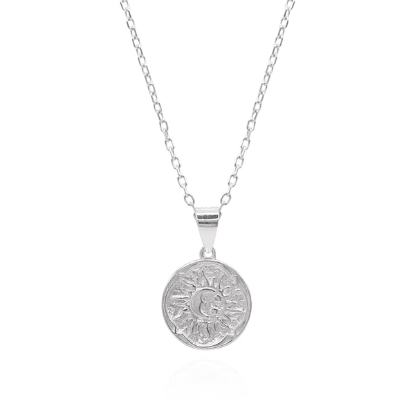 Alba Sun Coin Necklace | 925 Sterling Silver