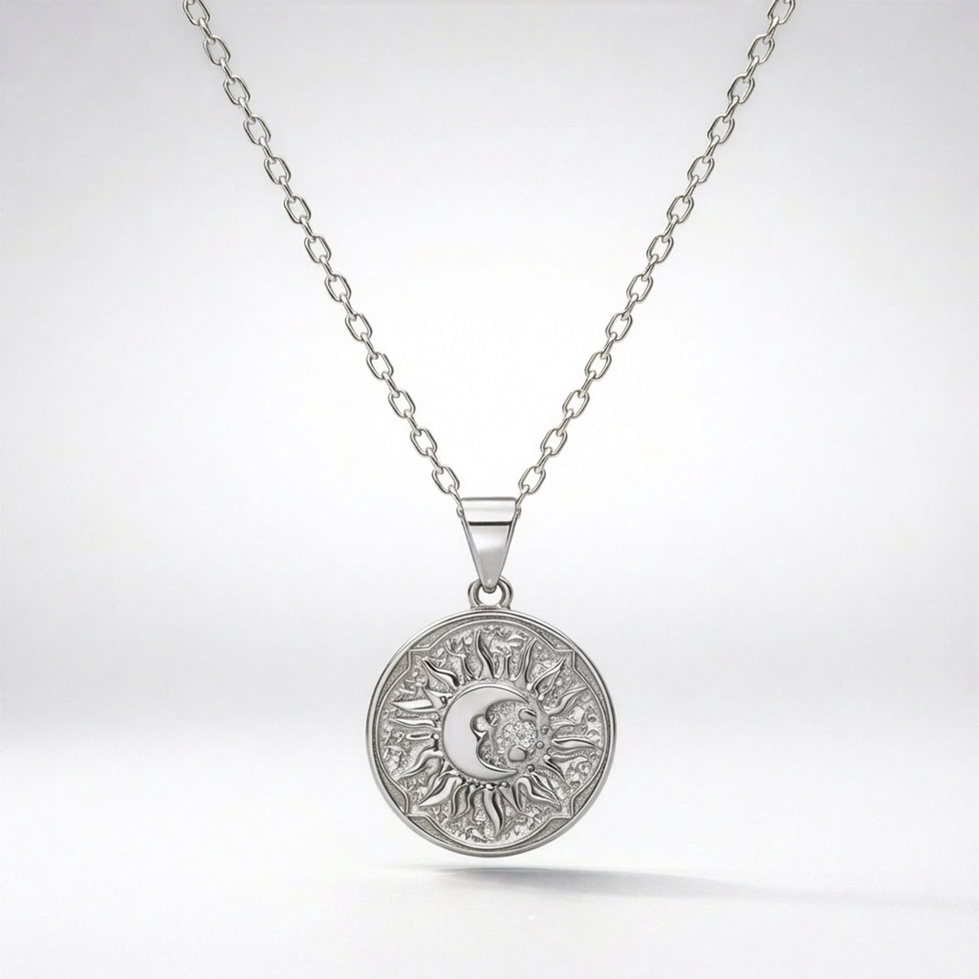 Alba Sun Coin Necklace | 925 Sterling Silver