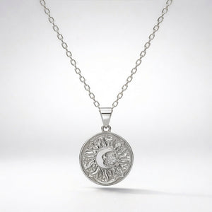 Alba Sun Coin Necklace | 925 Sterling Silver