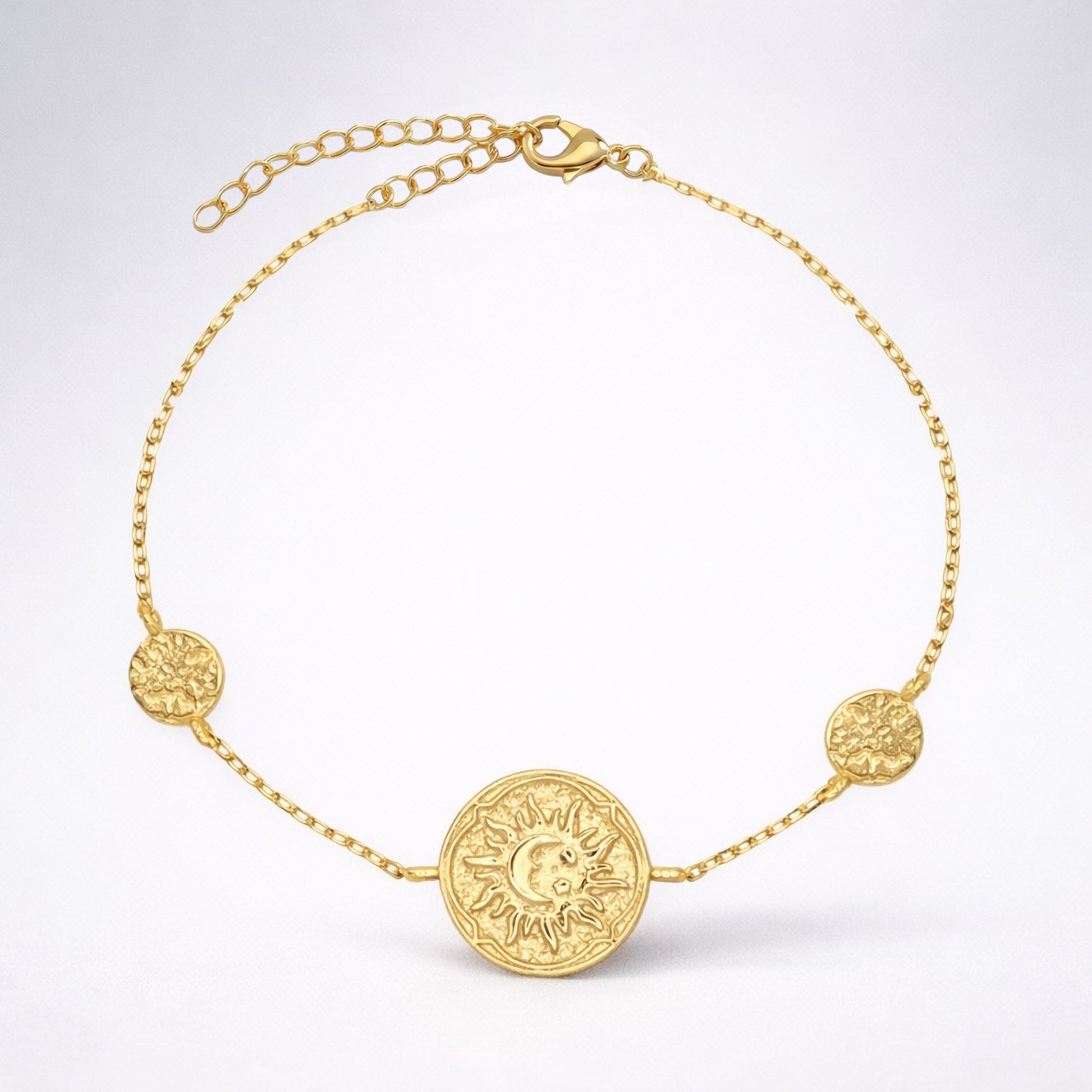 Alena Sun Coin Bracelet | 18K Gold Plated