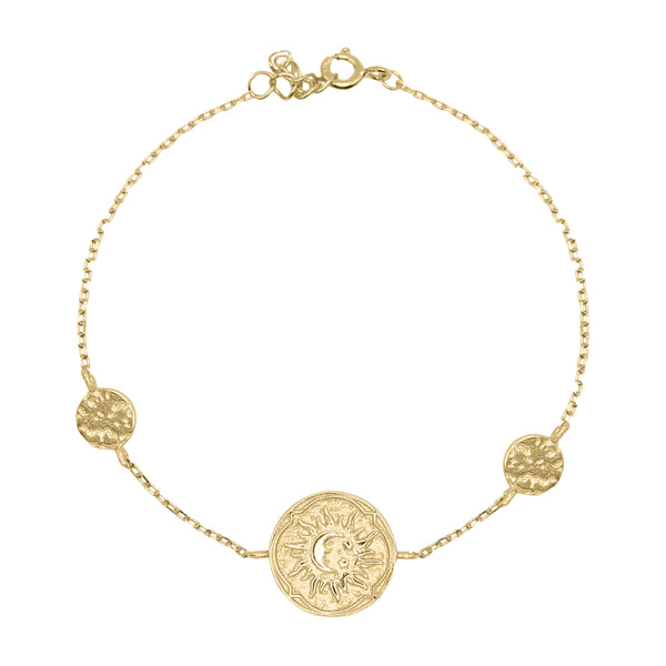 Alena Sun Coin Bracelet | 18K Gold Plated