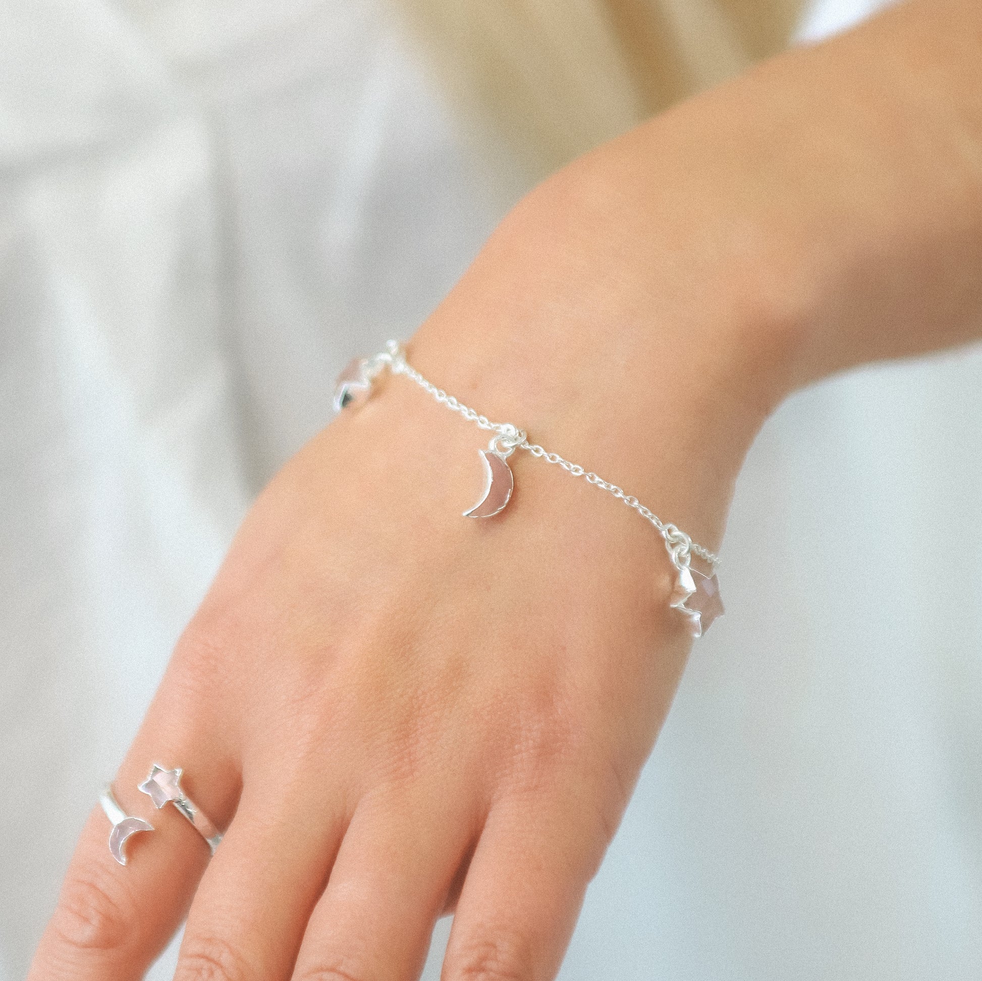 Rose Quartz Star & Moon Gift Set | 925 Sterling Silver