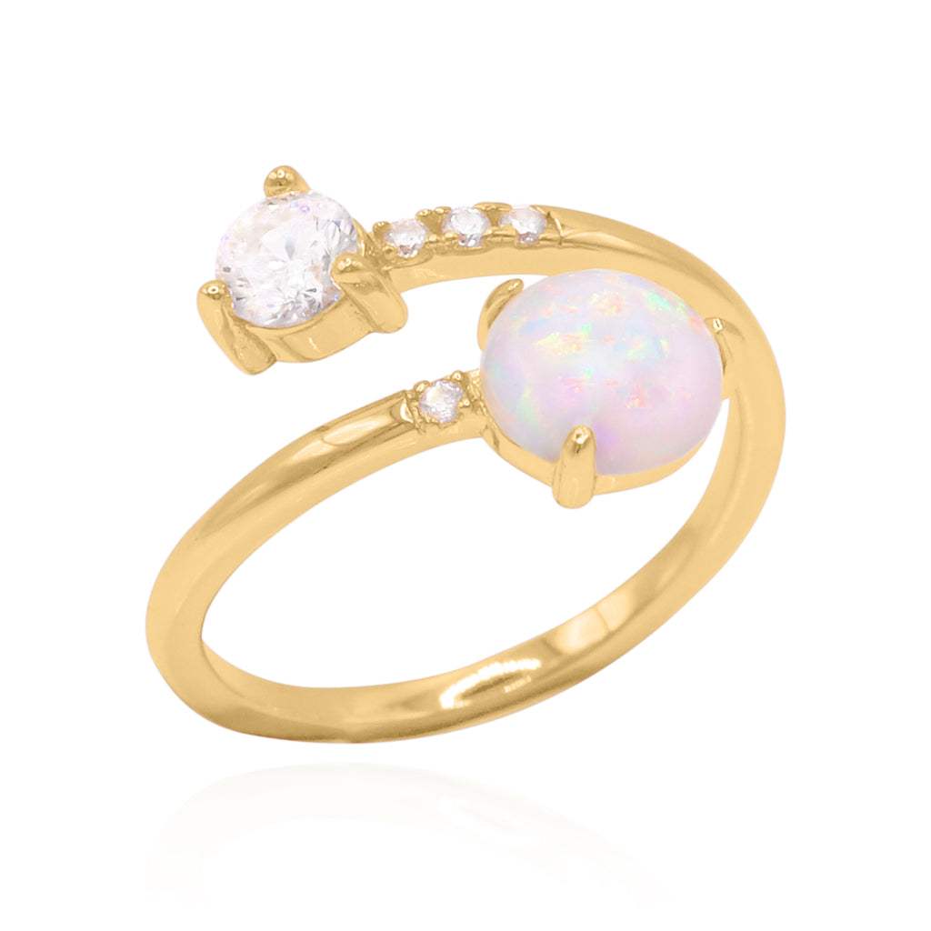 Opal crystal clearance ring