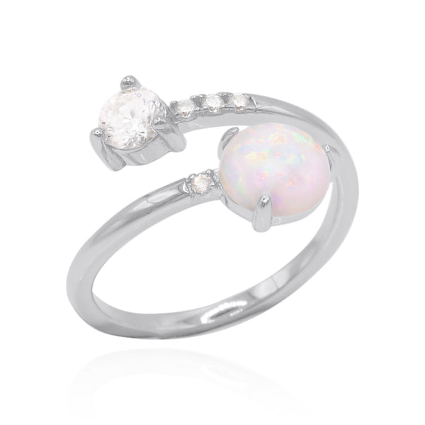 Anastasia Opal & Crystal Ring | 925 Sterling Silver