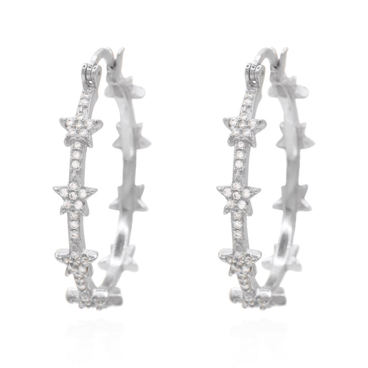 Aneira Star Hoop Earrings | 925 Sterling Silver