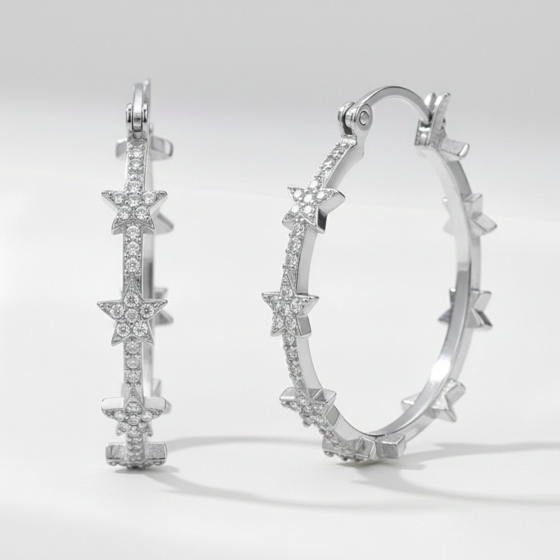 Aneira Star Hoop Earrings | 925 Sterling Silver