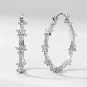 Aneira Star Hoop Earrings | 925 Sterling Silver