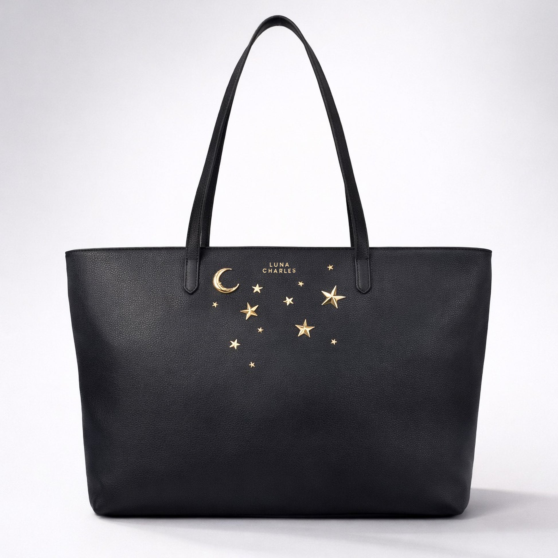 Anya Star Studded Tote Bag - Black & Gold