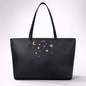 Anya Star Studded Tote Bag - Black & Gold
