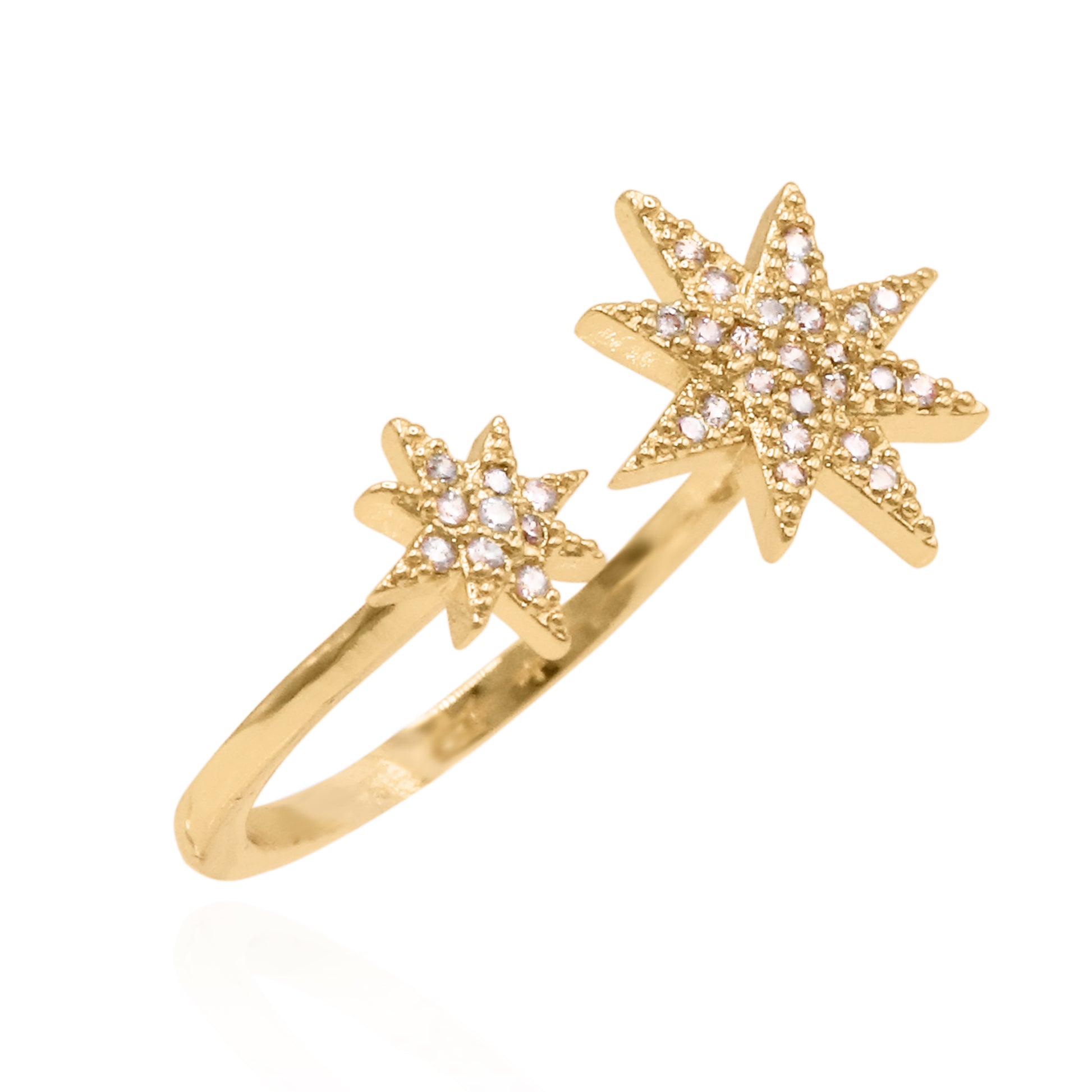 Astrid Double Star Ring | 14K Gold Plated