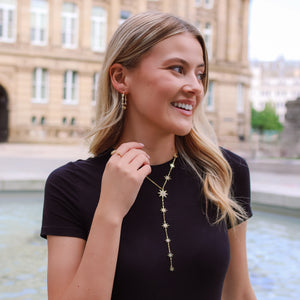 Juliet Star Burst Y Drop Necklace | 18K Gold Plated