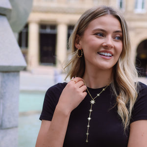 Juliet Star Burst Y Drop Necklace | 18K Gold Plated