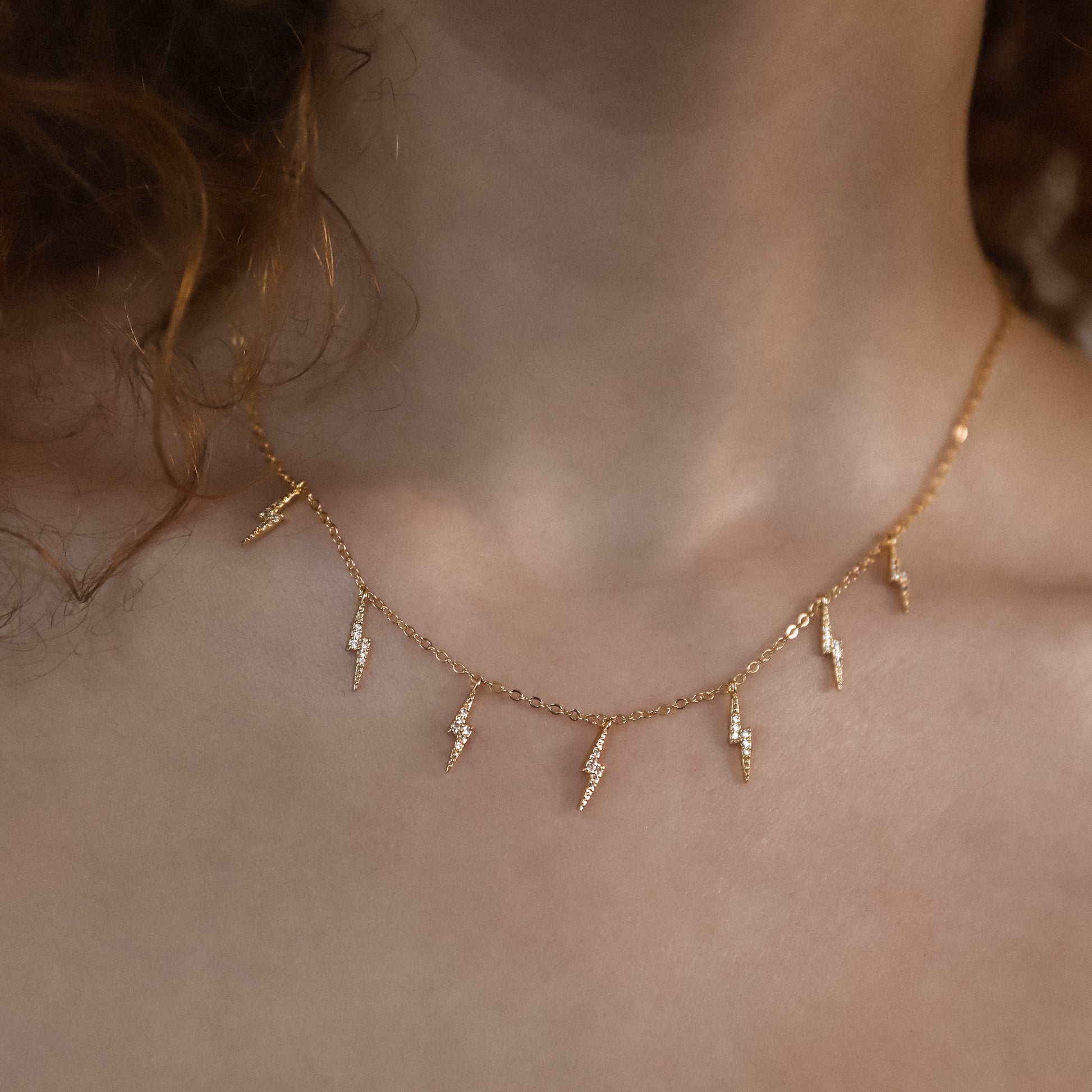 Beau Lightning Necklace | 14K Gold Plated