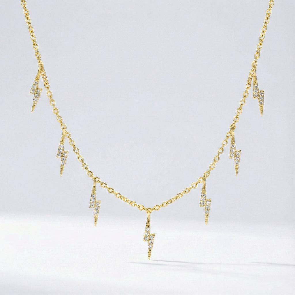 Beau Lightning Necklace 14K Plated