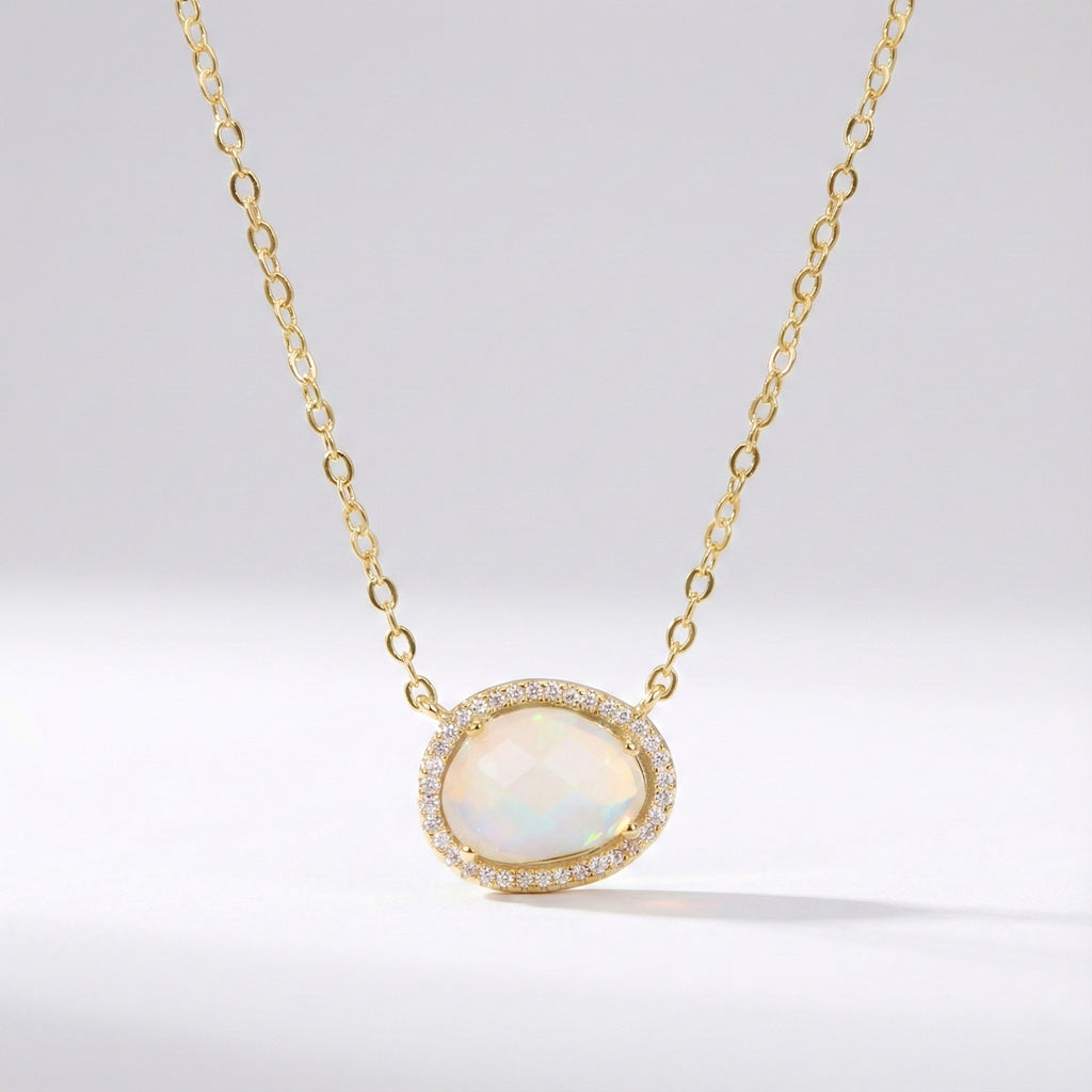 Bianca Moonstone Pendant Necklace 14K Plated