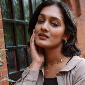 Blake Double Row Star Necklace | 18k Gold Plated