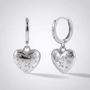 Blythe Bubble Heart Huggies | 925 Sterling Silver