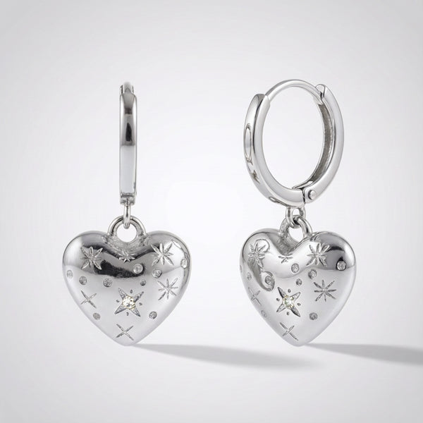 Blythe Bubble Heart Huggies | 925 Sterling Silver