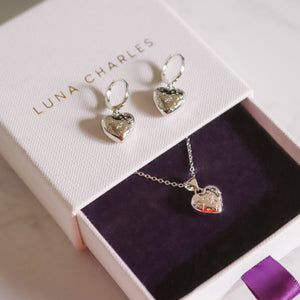 Bubble Heart Gift Set | Earrings & Necklace | 925 Sterling Silver