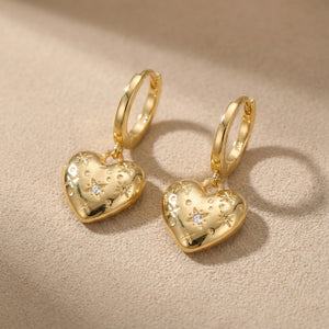 Blythe Bubble Heart Huggies | 18k Gold Plated