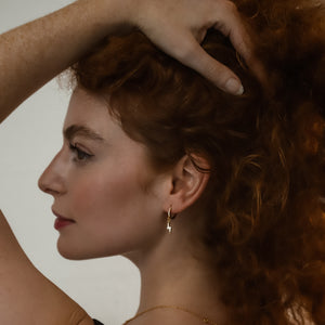 Bridget Lightning Huggie Hoop Earrings | 18K Gold Plated