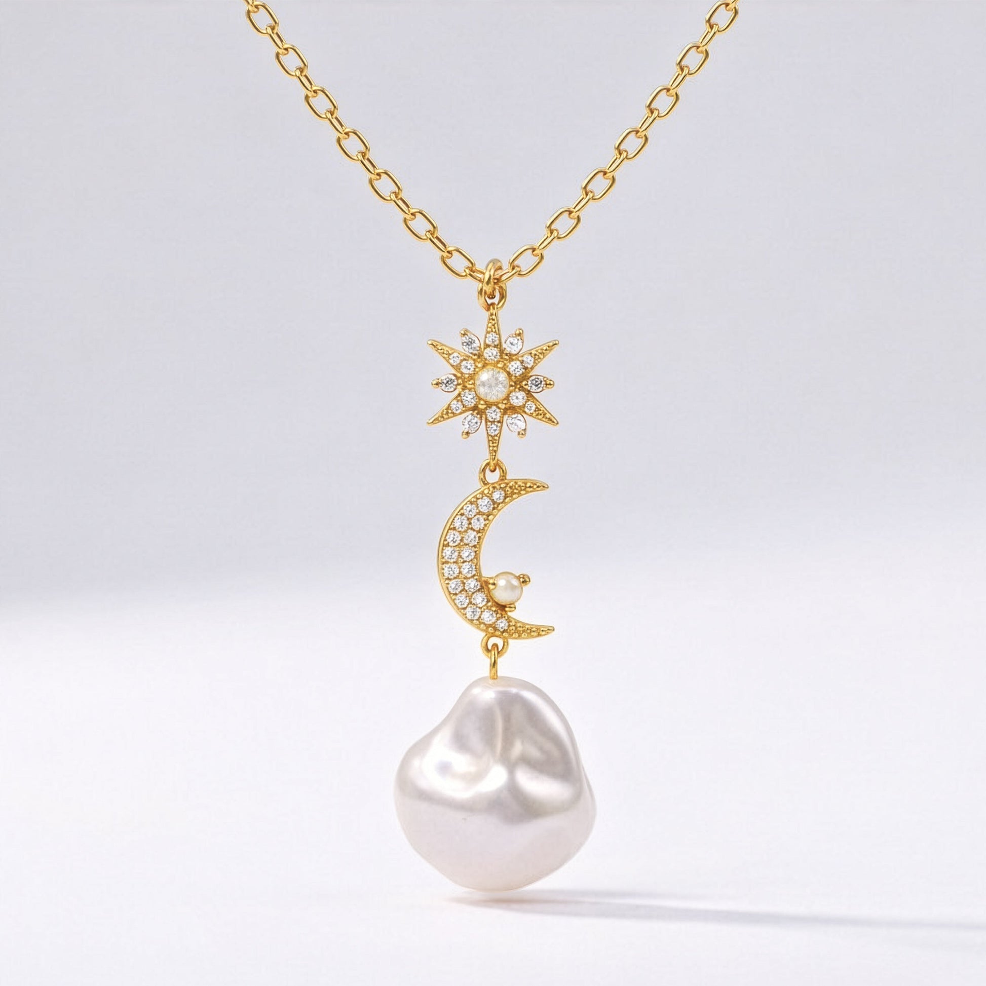 Bronte Pearl Drop Necklace | 18K Gold Plated