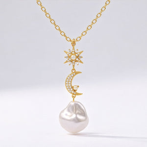 Bronte Pearl Drop Necklace | 18K Gold Plated