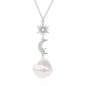 Bronte Pearl Drop Necklace | 925 Sterling Silver