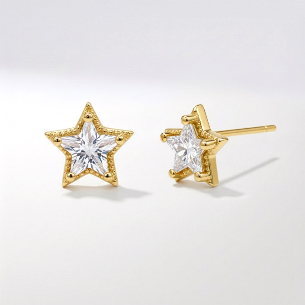 Brooke Star Stud Earrings 18K Plated