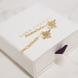 Cassie Star Drop Earrings | 18K Gold Plated