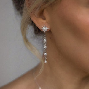 Cassie Star Drop Earrings | 925 Sterling Silver