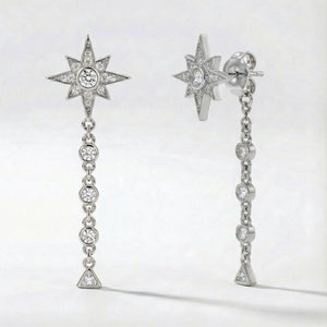 Cassie Star Drop Earrings | 925 Sterling Silver