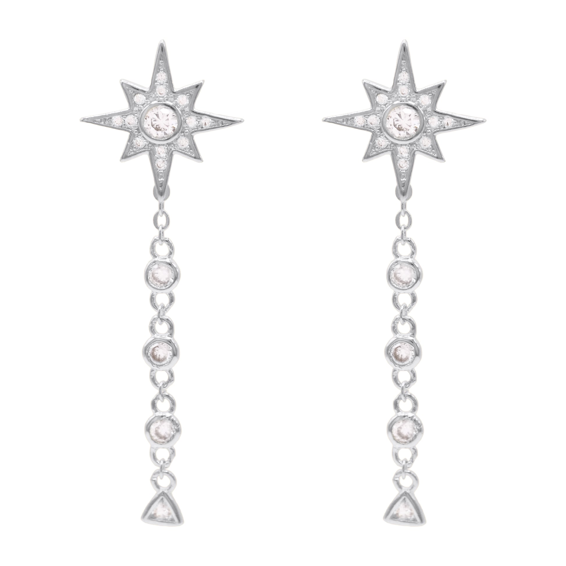 Cassie Star Drop Earrings | 925 Sterling Silver