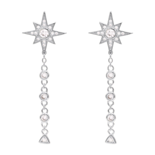 Cassie Star Drop Earrings | 925 Sterling Silver