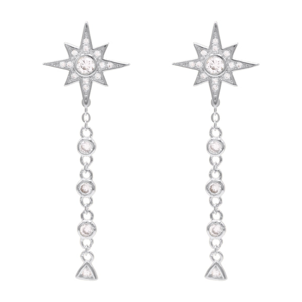 Cassie Star Drop Earrings | 925 Sterling Silver