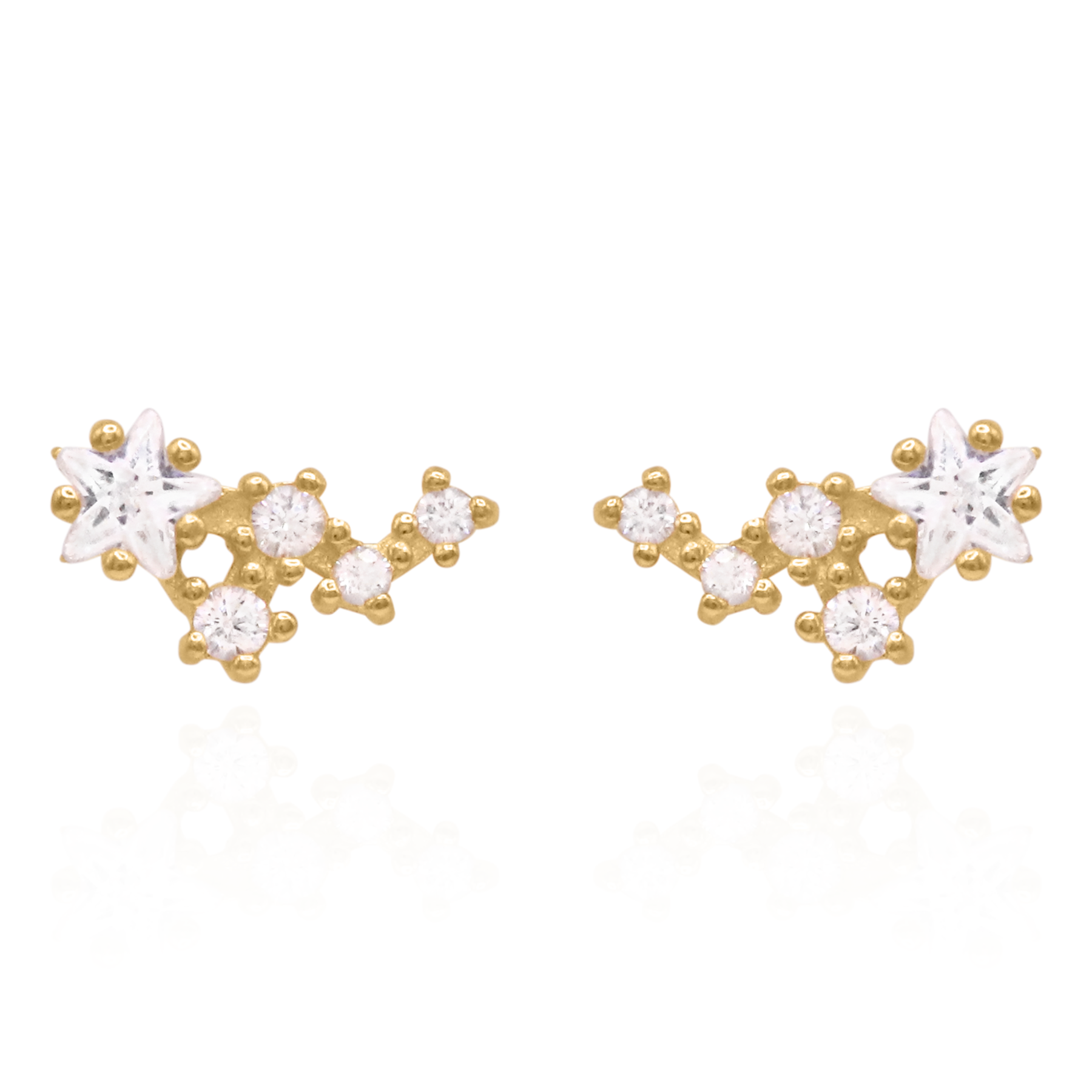 Celeste Star Cluster Stud Earrings | 14K Gold Plated