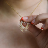 Cher Starburst Heart Pendant Necklace | 18k Gold Plated