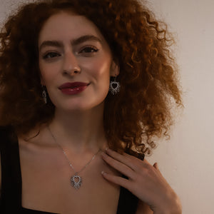 Cher Starburst Heart Pendant Necklace | 925 Silver Plated